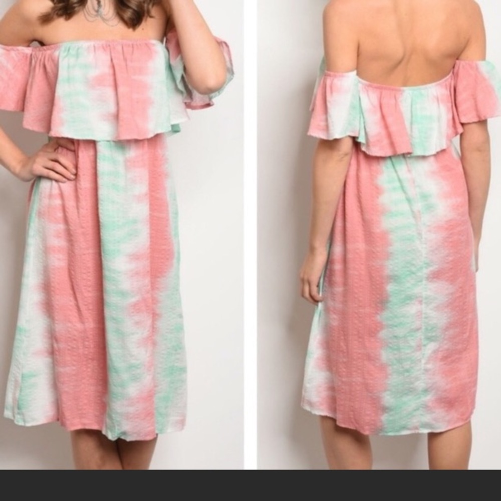 NWT Off Shoulder Tie-Dye Dress
